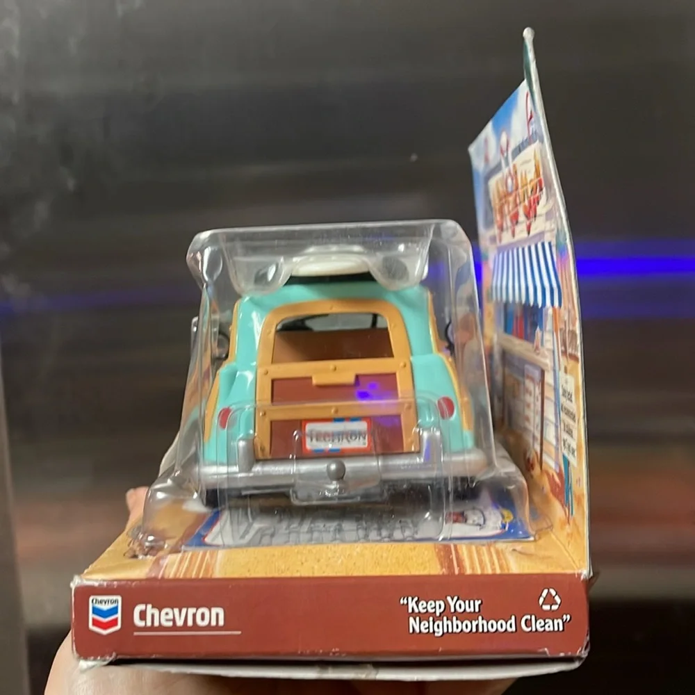 Vintage 1999 Chevron Gas Woody Wagon Toy Car Collectible Surf Nostalgia Station